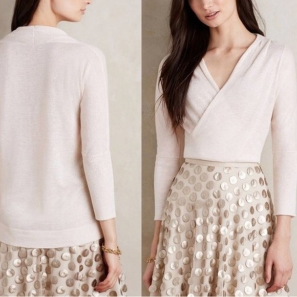 Anthropologie Sweaters - NEW Anthro Knited Knotted M Seren faux wrap top
